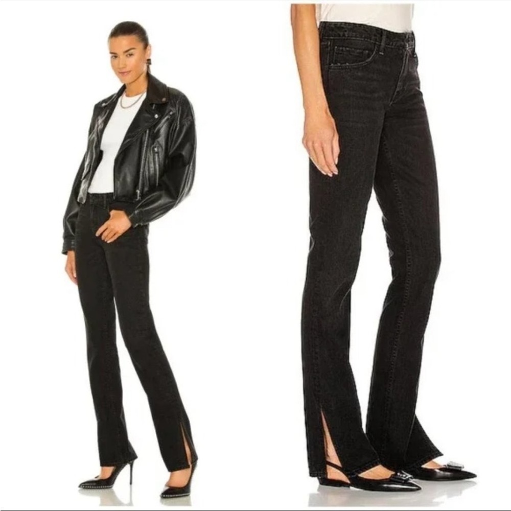 GRLFRND Black Hailey Low Rise Slim Boot Jean with Slit jean women’s size 27 NWT